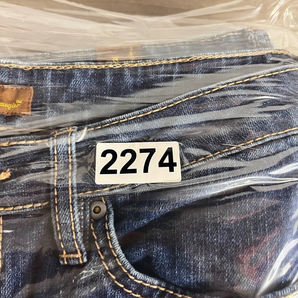 Aura by Wrangler Long Rise Sttaight Leg Jeans Womens 10L Blue Denim Western 2274 - Picture 10 of 10